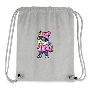 Licorne Bande dessinée cool - Sac à cordon recyclé Stanley/Stella - gris chiné - Devant