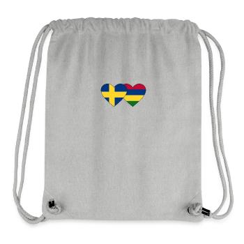 Sweden Mauritius Flag Heart - Stanley/Stella Recycled Gym Bag - heather grey - Front