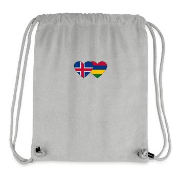 Iceland Mauritius Flag Heart - Stanley/Stella Recycled Gym Bag - heather grey - Front