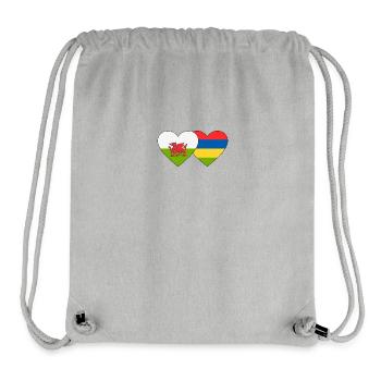 Wales Mauritius Flag Heart - Stanley/Stella Recycled Gym Bag - heather grey - Front