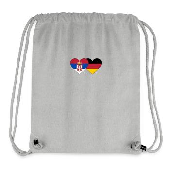 Serbia Germany Flag Heart - Stanley/Stella Recycled Gym Bag - heather grey - Front