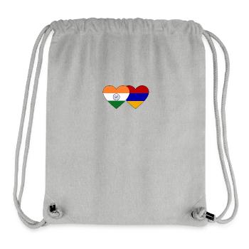 India Armenia Flag Heart - Stanley/Stella Recycled Gym Bag - heather grey - Front
