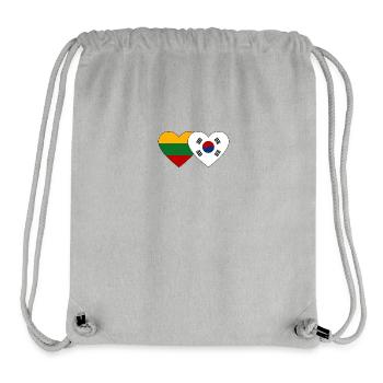 Litauen Südkorea Flagge Herz - Stanley/Stella recycelter Gym Bag - Grau meliert - Vorne