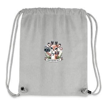 Deer Selfie Cartoon: Deerly Beloved - Stanley/Stella Recycled Gym Bag - heather grey - Front