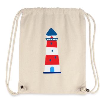 Nautic Design Striped Lighthouse Illustration - Stanley/Stella Recycled Gym Bag - natural - Front