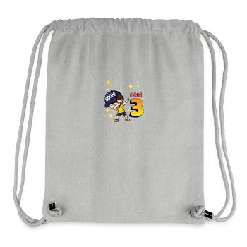 Boom I'm 3 | Birthday Boy | 3rd Birthday Party - Stanley/Stella recycelter Gym Bag - Grau meliert - Vorne
