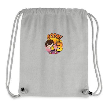 Boom I'm 3 | Birthday Boy | 3rd Birthday Party - Stanley/Stella recycelter Gym Bag - Grau meliert - Vorne