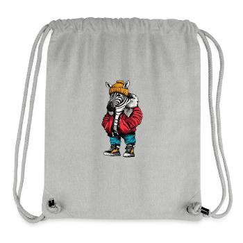 Zebra Funny Winter - Stanley/Stella Recycled Gym Bag - heather grey - Front