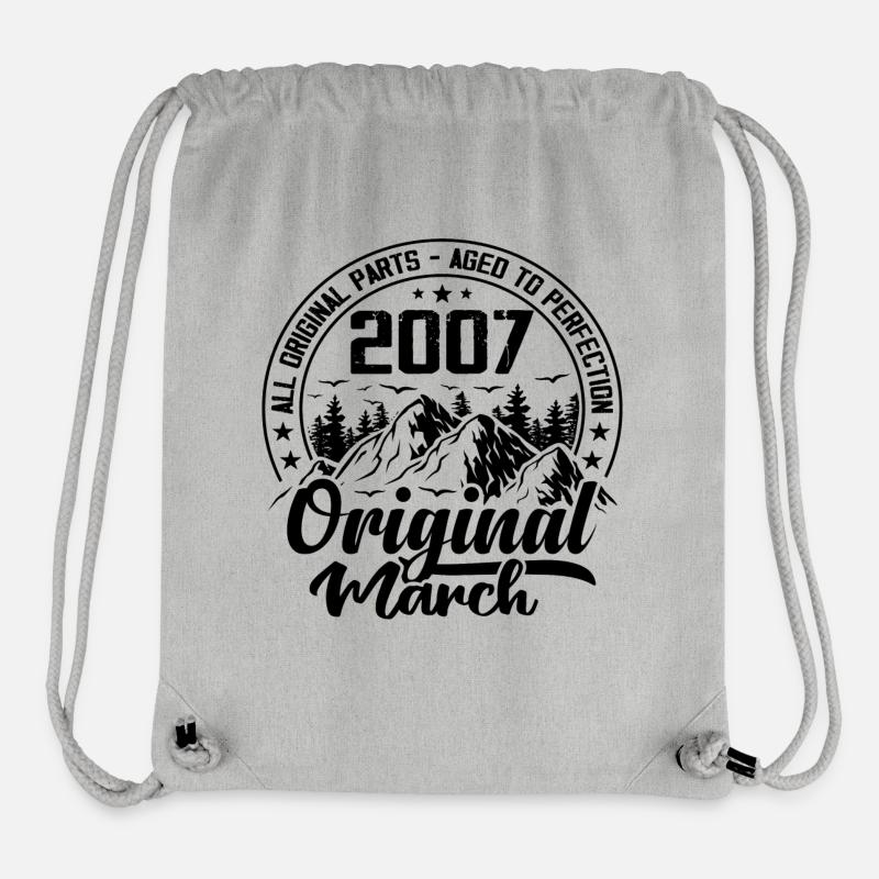 2007 mars Original : 17 Ans cadeau Anniversaire - Sac à cordon recyclé Stanley/Stella - gris chiné