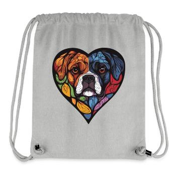 Boxer Hund Herz Hundeliebe - Stanley/Stella recycelter Gym Bag - Grau meliert - Vorne