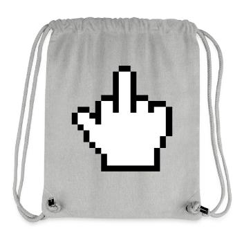 Maushand Mittelfinger Mauszeiger - Stanley/Stella recycelter Gym Bag - Grau meliert - Vorne