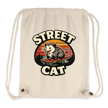 Street Cat Skate Ferret Rétro - Sac à cordon recyclé Stanley/Stella - blanc naturel - Devant