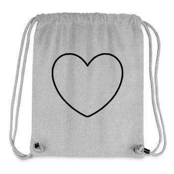 cœur noir cadeau - Sac à cordon recyclé Stanley/Stella - gris chiné - Devant
