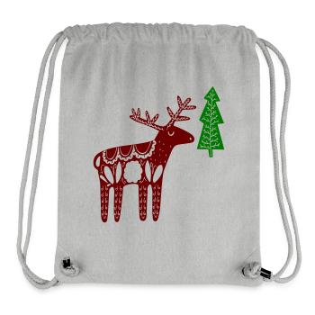 Hirsch mit Tanne - Stanley/Stella recycelter Gym Bag - Grau meliert - Vorne