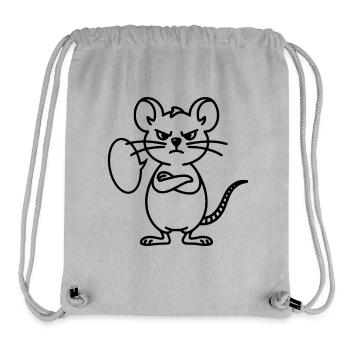 Mouse with speech bubble to personalize - Stanley/Stella Recycled Gym Bag - heather grey - Front