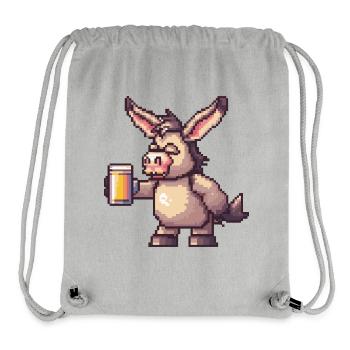 Bière Donkey Pixel - Sac à cordon recyclé Stanley/Stella - gris chiné - Devant