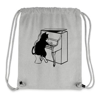 Katze Klavier Musik - Stanley/Stella recycelter Gym Bag - Grau meliert - Vorne