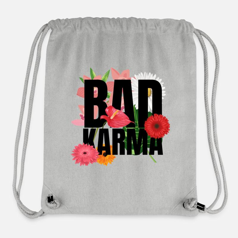 Bad Karma Flowers - Sac à cordon recyclé Stanley/Stella - gris chiné