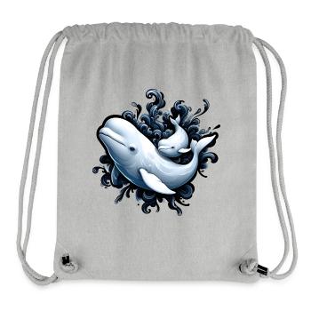 Belugawal in Welle - Stanley/Stella recycelter Gym Bag - Grau meliert - Vorne