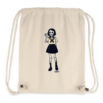 Skeleton Schoolgirl Portrait - Stanley/Stella Recycled Gym Bag - natural - Front