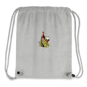 Wine Glass Grapes Wine - Stanley/Stella Recycled Gym Bag - heather grey - Front