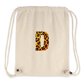 Leopard D Letter Print - Stanley/Stella Recycled Gym Bag - natural - Front