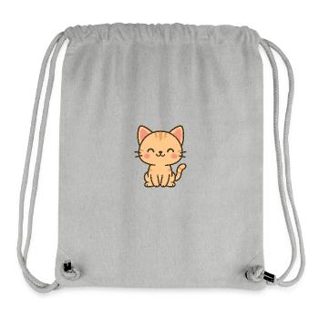 Niedliche Katzenillustration in Pastellfarben - Stanley/Stella recycelter Gym Bag - Grau meliert - Vorne