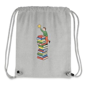 Étoile au sommet des livres - Sac à cordon recyclé Stanley/Stella - gris chiné - Devant