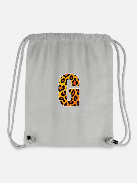 Leopardprint C-Buchstabe Print - Stanley/Stella recycelter Gym Bag - Grau meliert