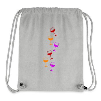 Wine Red Wine Glass Icon - Stanley/Stella Recycled Gym Bag - heather grey - Front