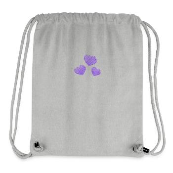 CŒUR. CŒURS. SAINT VALENTIN. LOVE. AMOUR. HEART - Sac à cordon recyclé Stanley/Stella - gris chiné - Devant