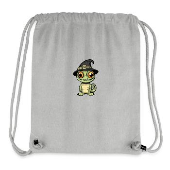 Caméléon Halloween Drôle Zombie - Sac à cordon recyclé Stanley/Stella - gris chiné - Devant