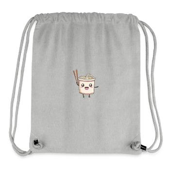 Conception de nouilles instantanée mignonne - Sac à cordon recyclé Stanley/Stella - gris chiné - Devant