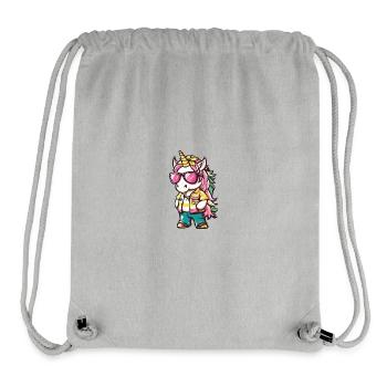 Licorne Bande dessinée Vacances - Sac à cordon recyclé Stanley/Stella - gris chiné - Devant