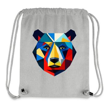 Abstrakter Bär (Kopf, Bunt, Geometrie) - Stanley/Stella recycelter Gym Bag - Grau meliert - Vorne