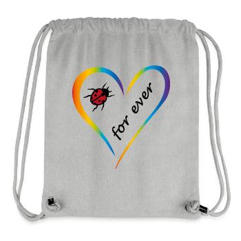 Un cœur pour toujours - Sac à cordon recyclé Stanley/Stella - gris chiné - Devant