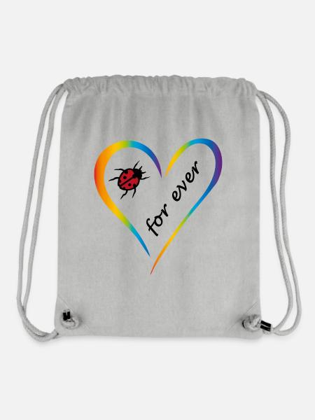 Herz for ever - Stanley/Stella recycelter Gym Bag - Grau meliert
