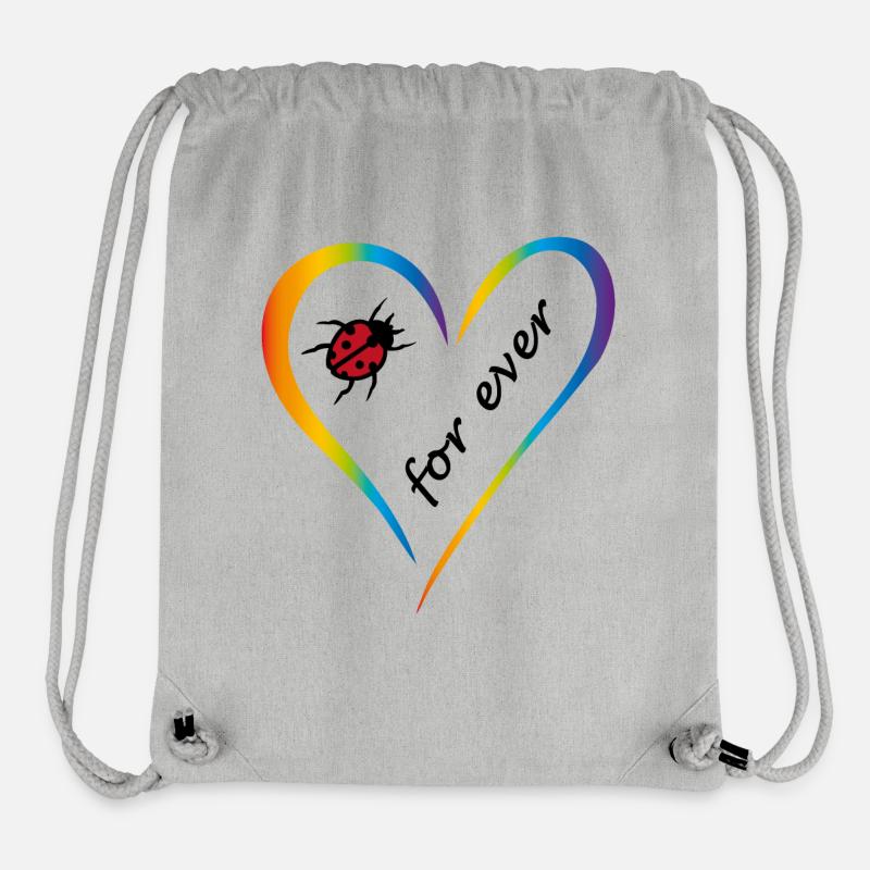Herz for ever - Stanley/Stella recycelter Gym Bag - Grau meliert