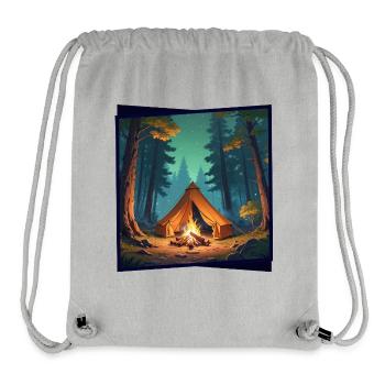 Zelt mit Lagerfeuer - Stanley/Stella recycelter Gym Bag - Grau meliert - Vorne