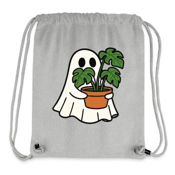 Süßes Gespenst mit Monstera Pflanze - Stanley/Stella recycelter Gym Bag - Grau meliert - Vorne