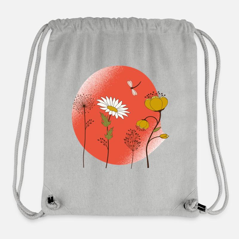 Blumenornament - Stanley/Stella recycelter Gym Bag - Grau meliert