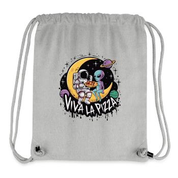 Viva la pizza - Astronaut and alien eating pizza - Stanley/Stella Recycled Gym Bag - heather grey - Front