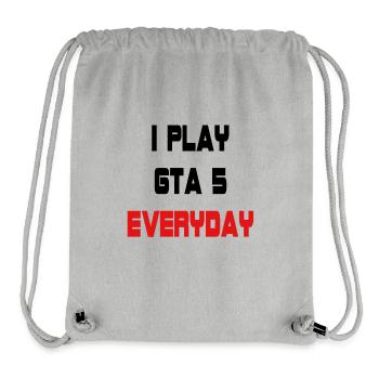 Je joue GTA 5 tous les jours! - Sac à cordon recyclé Stanley/Stella - gris chiné - Devant