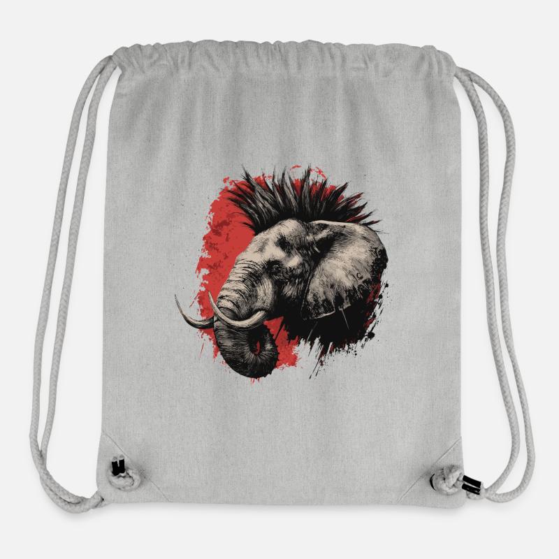 Punk Rock Éléphant - Sac à cordon recyclé Stanley/Stella - gris chiné
