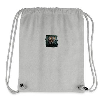 Tiger Illustration realistic Tiger - Stanley/Stella recycelter Gym Bag - Grau meliert - Vorne