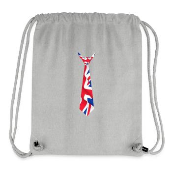 Union Jack Flag Motif Tie - Stanley/Stella Recycled Gym Bag - heather grey - Front