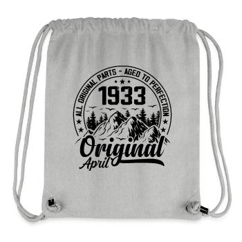 1933 April Original: 91 Years Anniversary Gift - Stanley/Stella Recycled Gym Bag - heather grey - Front