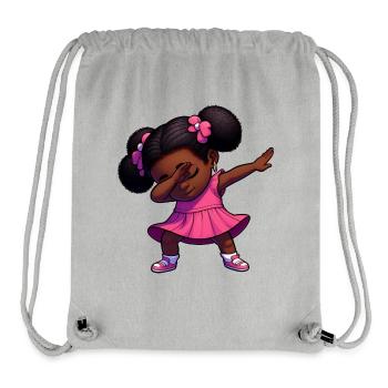 Drôle Mignonne Fille Noire Dabbing - Sac à cordon recyclé Stanley/Stella - gris chiné - Devant