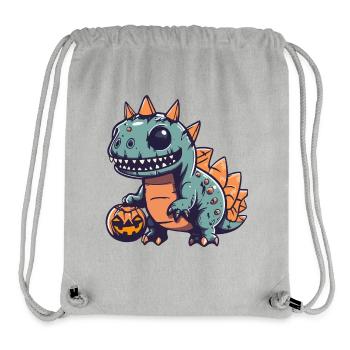Dinosaure stégosaure Halloween Zombie - Sac à cordon recyclé Stanley/Stella - gris chiné - Devant