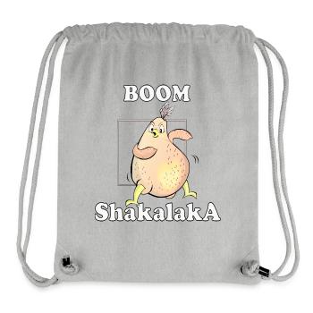 Boom Shakalaka Bird Dessin animé danse du poulet - Sac à cordon recyclé Stanley/Stella - gris chiné - Devant